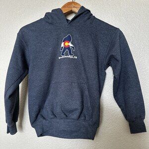 Kids Hooded Sweatshirt Colorado Flag Big Foot Breckenridge Ski Resort  Small 4/5
